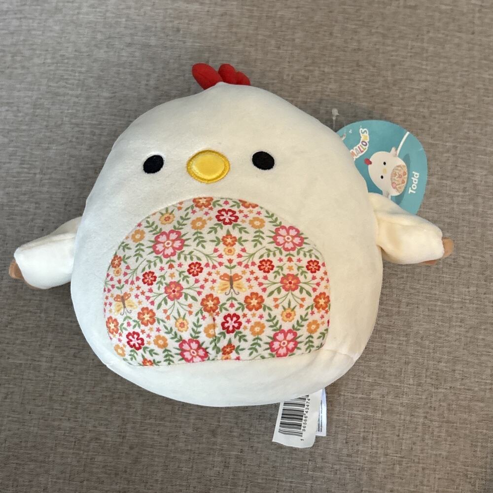 SQUISHMALLOWS TODD The Rooster 8" Plush Stuffed Animal Floral Chicken EASTER NWT